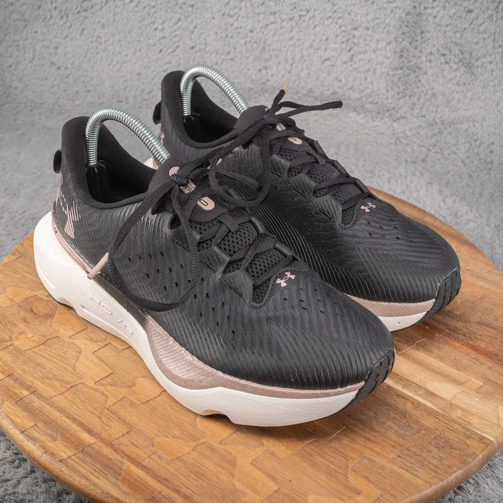 2023‎ Under Armour HOVR Infinite Pro Black Rose Gold Women's Size 9.5